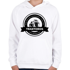 PRINTFASHION Szuperhős traktoros - Gyerek kapucnis pulóver - Fehér gyerek pulóver, kardigán