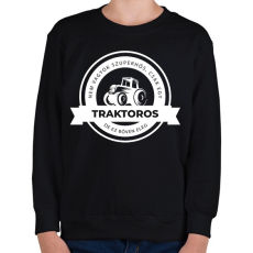 PRINTFASHION Szuperhős Traktoros - Gyerek pulóver - Fekete