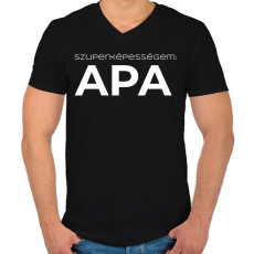 PRINTFASHION SZUPERKÉPESSÉGEM APA - Férfi V-nyakú póló - Fekete