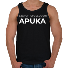 PRINTFASHION SZUPERKÉPESSÉGEM APUKA - Férfi atléta - Fekete atléta, trikó