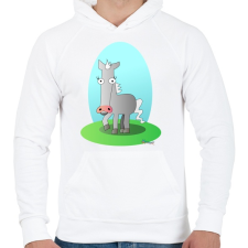 PRINTFASHION Szürke paci - Férfi kapucnis pulóver - Fehér férfi pulóver, kardigán