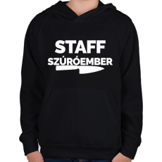PRINTFASHION Szúróember - Gyerek kapucnis pulóver - Fekete