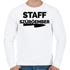 PRINTFASHION Szúróember Staff - Férfi pulóver - Fehér férfi pulóver, kardigán