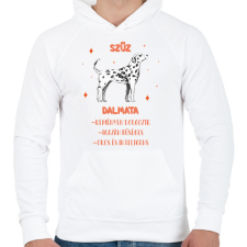 PRINTFASHION Szűz - Dalmata - Férfi kapucnis pulóver - Fehér férfi pulóver, kardigán