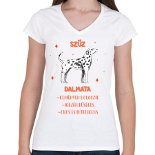 PRINTFASHION Szűz - Dalmata - Női V-nyakú póló - Fehér női póló