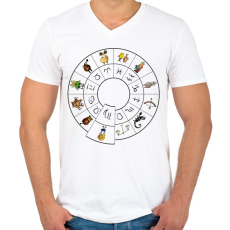 PRINTFASHION Szűz - Férfi V-nyakú póló - Fehér