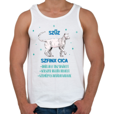 PRINTFASHION Szűz - Szfinx cica - Férfi atléta - Fehér atléta, trikó