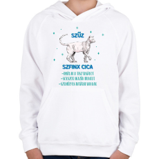 PRINTFASHION Szűz - Szfinx cica - Gyerek kapucnis pulóver - Fehér