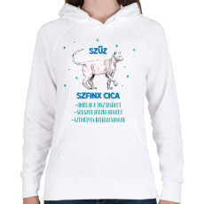 PRINTFASHION Szűz - Szfinx cica - Női kapucnis pulóver - Fehér