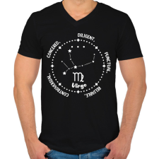 PRINTFASHION Szűz tulajdonságok - Férfi V-nyakú póló - Fekete férfi póló