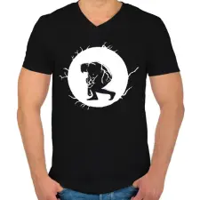 PRINTFASHION T800 - Férfi V-nyakú póló - Fekete férfi póló