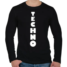 PRINTFASHION T E C H N O - Férfi hosszú ujjú póló - Fekete férfi póló