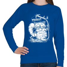 PRINTFASHION T.G.I.F. Cat - Női pulóver - Királykék női pulóver, kardigán