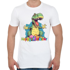 PRINTFASHION T-rex dínó húsvéti tojások - Férfi póló - Fehér