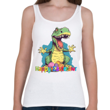PRINTFASHION T-rex dínó húsvéti tojások - Női atléta - Fehér női trikó