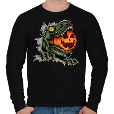 PRINTFASHION T-rex es a Halloween tökfej - Férfi pulóver - Fekete