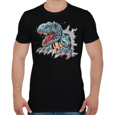 PRINTFASHION T-rex - Férfi póló - Fekete férfi póló