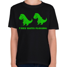 PRINTFASHION T-rex floss dance - Gyerek póló - Fekete gyerek póló