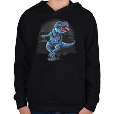 PRINTFASHION T-rex - Gyerek kapucnis pulóver - Fekete gyerek pulóver, kardigán