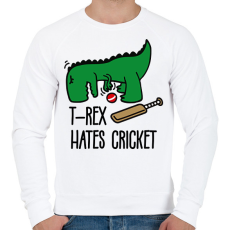PRINTFASHION T-rex hates cricket - Férfi pulóver - Fehér