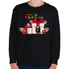 PRINTFASHION T-Rex Karácsonyra - Gyerek pulóver - Fekete