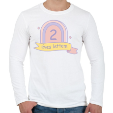 PRINTFASHION Táblás minta - Számmal - Férfi hosszú ujjú póló - Fehér