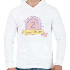 PRINTFASHION Táblás minta - Számmal - Férfi kapucnis pulóver - Fehér