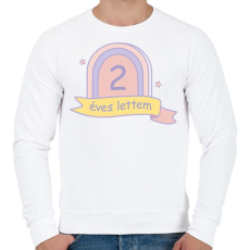 PRINTFASHION Táblás minta - Számmal - Férfi pulóver - Fehér