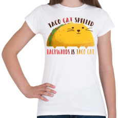 PRINTFASHION Taco Cica - Női póló - Fehér