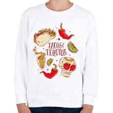 PRINTFASHION Taco és Tequila Mexikó - Gyerek pulóver - Fehér