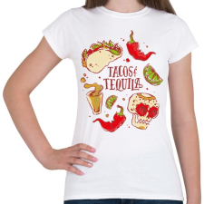 PRINTFASHION Taco és Tequila Mexikó - Női póló - Fehér női póló