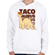 PRINTFASHION Tacosaurus - Gyerek kapucnis pulóver - Fehér