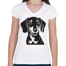 PRINTFASHION tacsi - Női V-nyakú póló - Fehér