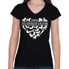 PRINTFASHION Tacsifüggő - Női V-nyakú póló - Fekete női póló