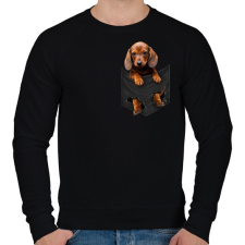 PRINTFASHION Tacskó a zsebben - Férfi pulóver - Fekete férfi pulóver, kardigán