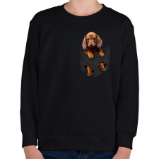 PRINTFASHION Tacskó a zsebben - Gyerek pulóver - Fekete gyerek pulóver, kardigán