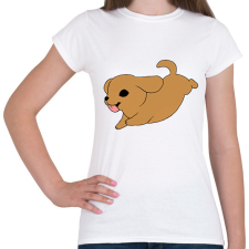 PRINTFASHION Tacskó (barna) - Női póló - Fehér női póló