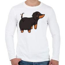 PRINTFASHION Tacskó - Férfi hosszú ujjú póló - Fehér férfi póló