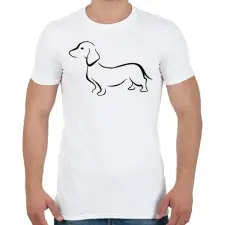 PRINTFASHION Tacskó - Férfi póló - Fehér férfi póló