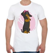 PRINTFASHION Tacskó - Férfi póló - Fehér férfi póló