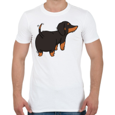 PRINTFASHION Tacskó - Férfi póló - Fehér férfi póló