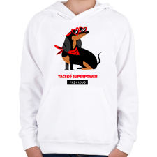 PRINTFASHION TACSKO - Gyerek kapucnis pulóver - Fehér gyerek pulóver, kardigán