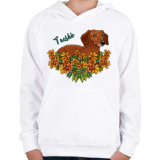 PRINTFASHION Tacskó - Gyerek kapucnis pulóver - Fehér