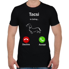 PRINTFASHION Tacskó hív  - Férfi póló - Fekete férfi póló