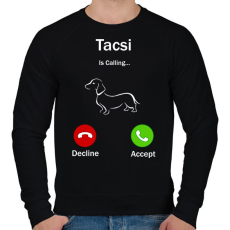 PRINTFASHION Tacskó hív  - Férfi pulóver - Fekete