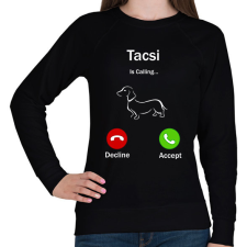 PRINTFASHION Tacskó hív  - Női pulóver - Fekete női pulóver, kardigán