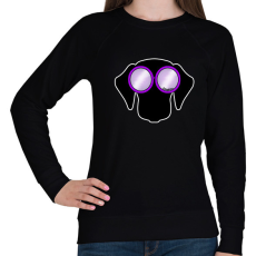PRINTFASHION Tacskó lila napszemüvegben - Női pulóver - Fekete