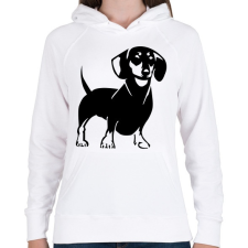 PRINTFASHION Tacskó - Női kapucnis pulóver - Fehér női pulóver, kardigán