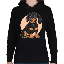 PRINTFASHION tacskó - Női kapucnis pulóver - Fekete női pulóver, kardigán