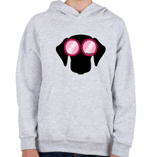 PRINTFASHION Tacskó pink napszemüvegben - Gyerek kapucnis pulóver - Sport szürke gyerek pulóver, kardigán